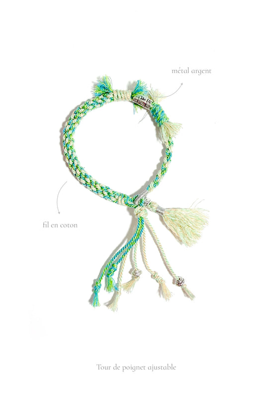 Bracelet cordon personnalisable - Tibétain bicolore - HanWen Shop