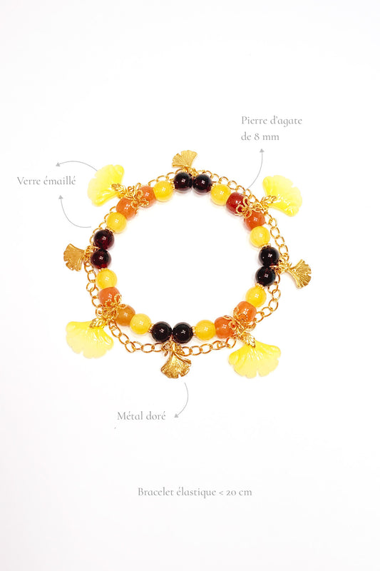 Bracelet fait main - Feuilles dansantes