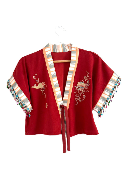 Ensemble Hanfu de la dynastie Weijin 魏晋 - Hong "BaPoQun" - HanWen Shop