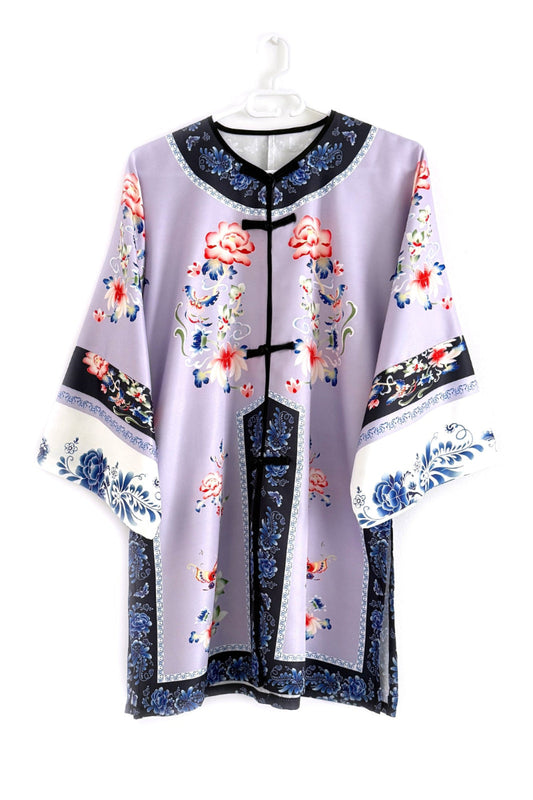 Ensemble Hanfu de la dynastie Qing 清 - princesses Manchu en violette - HanWen Shop