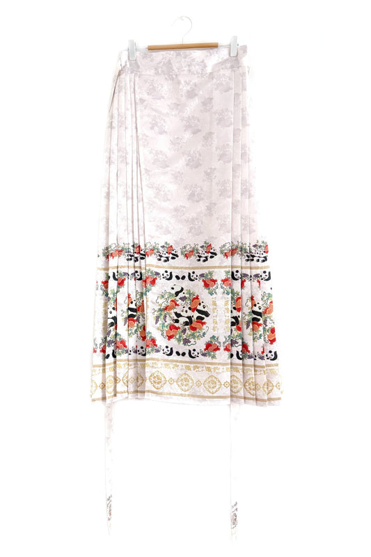 Ensemble hanfu moderne 汉元素 - Jupe "MaMian Qun" pandas et grenades - HanWen Shop