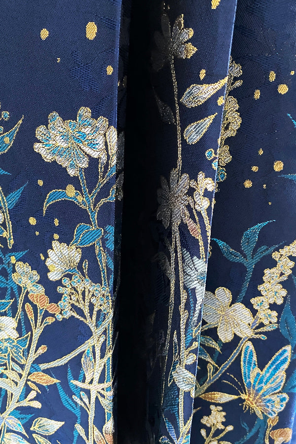 Hanfu de la dynastie Ming 明 - Jupe "MaMian Qun" libellule bleue dansante - HanWen Shop