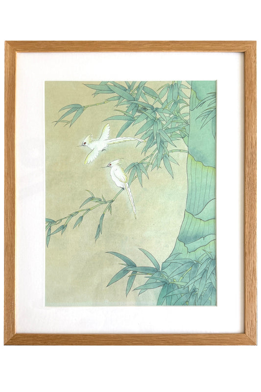 Peinture chinoise en style Gongbi - Bambous et oiseaux - HanWen Shop