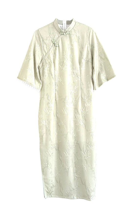 Qipao du hanfu moderne 汉元素 - En dentelle vert d'eau - HanWen Shop