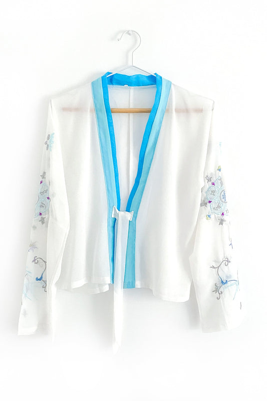 Ensemble Hanfu de la dynastie Tang 唐 - Robe "Qixiong Ruqun" lotus bleu - HanWen Shop