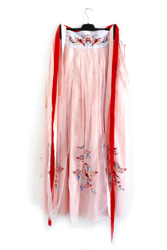 Ensemble Hanfu de la Dynastie Tang 唐 - Robe "Qixiong Ruqun" pivoine et phénix - HanWen Shop