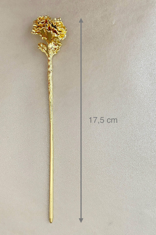 Épingle à cheveux dorée - Les fleurs de douze mois de l'année - HanWen Shop
