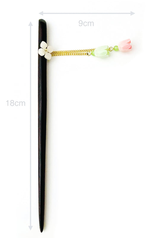 Épingle à cheveux en bois - Fleurs de cloche - HanWen Shop