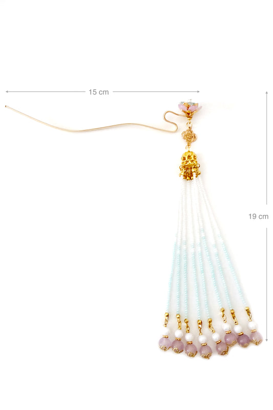 Épingle à cheveux en forme incurvée unique et fait à la main - Teint rosé - HanWen Shop