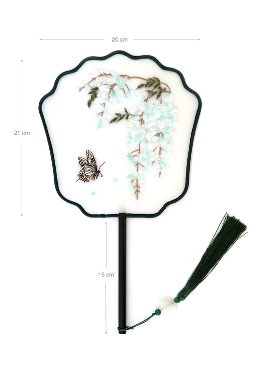 Éventail de soie - En couronne de phénix - HanWen Shop