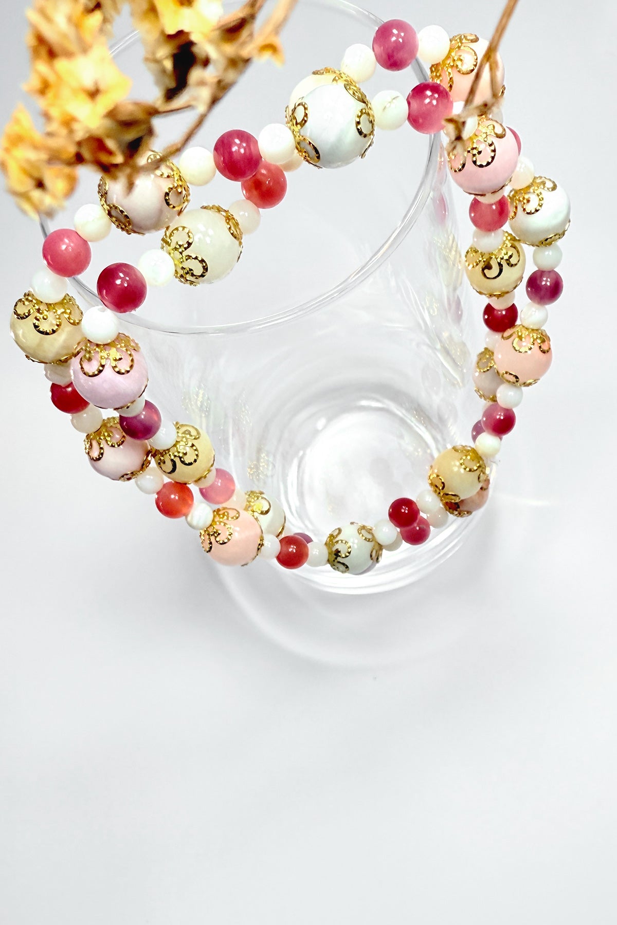 Bracelet 3 tours fait main - Bubblegum