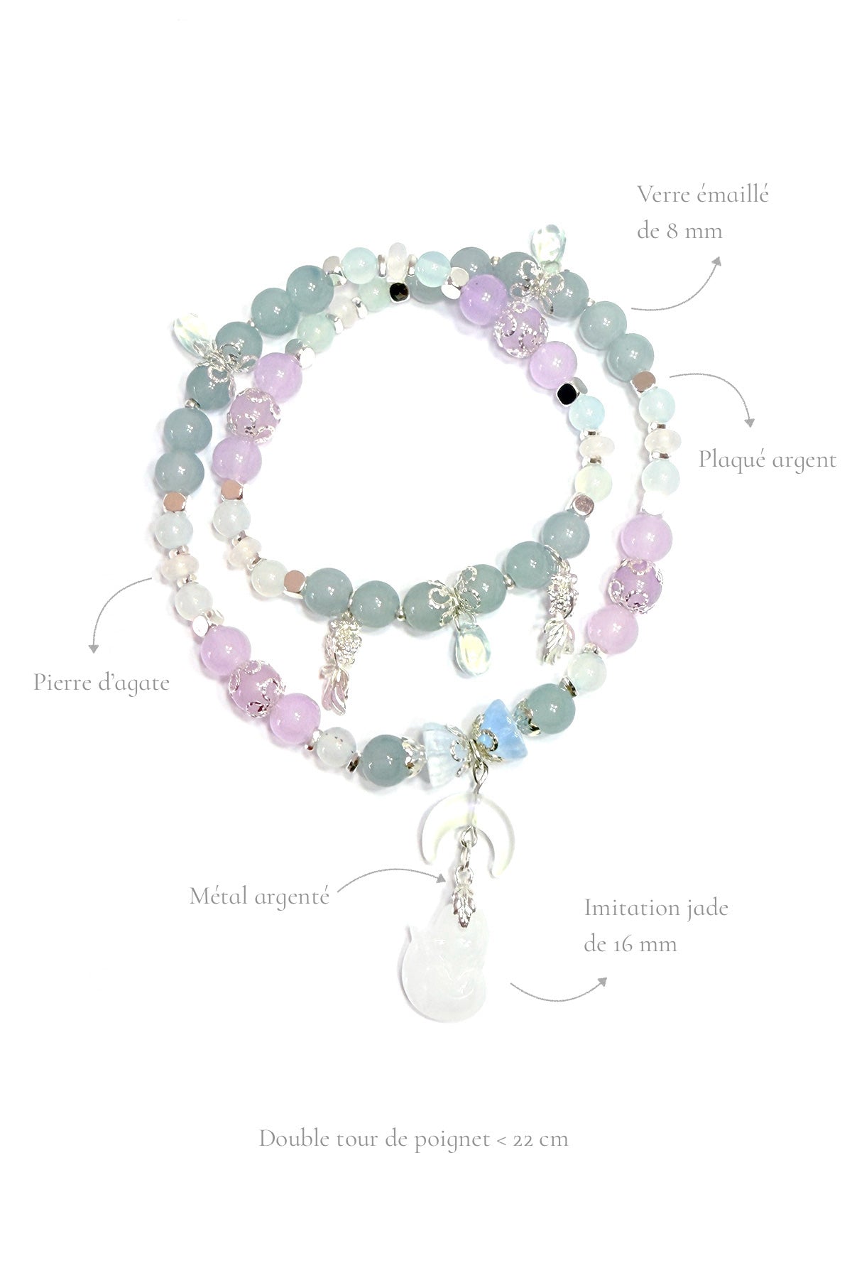 Bracelet double tour fait main - Frost