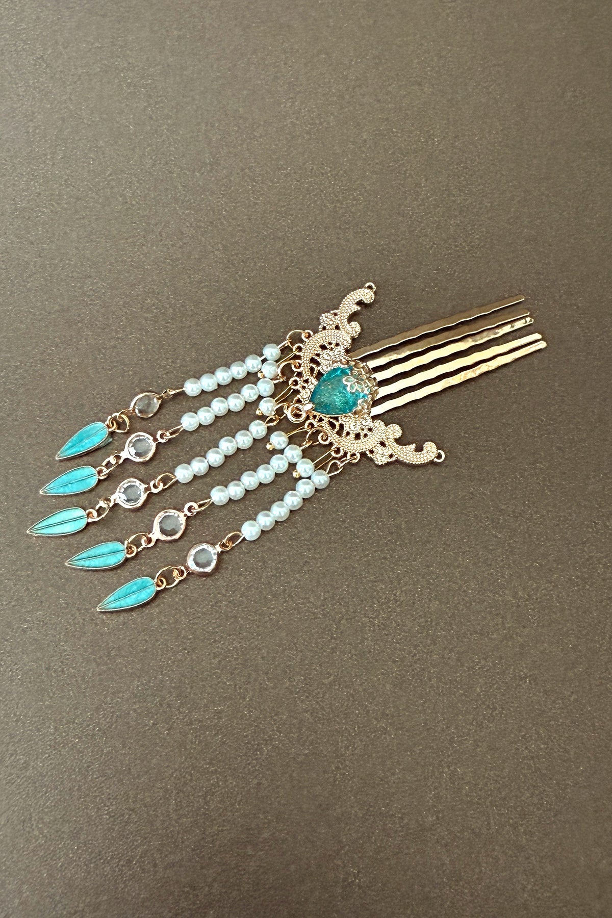 Broche Cheveux - Vagues d’azur à l’élégance Tang - HanWen Shop