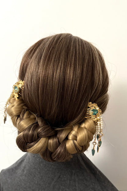 Broche Cheveux - Vagues d’azur à l’élégance Tang - HanWen Shop