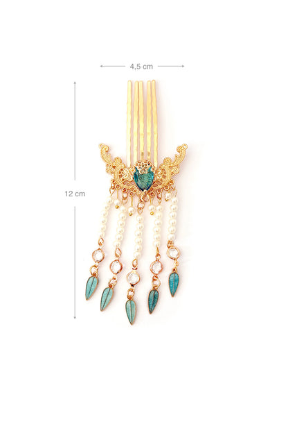 Broche Cheveux - Vagues d’azur à l’élégance Tang - HanWen Shop