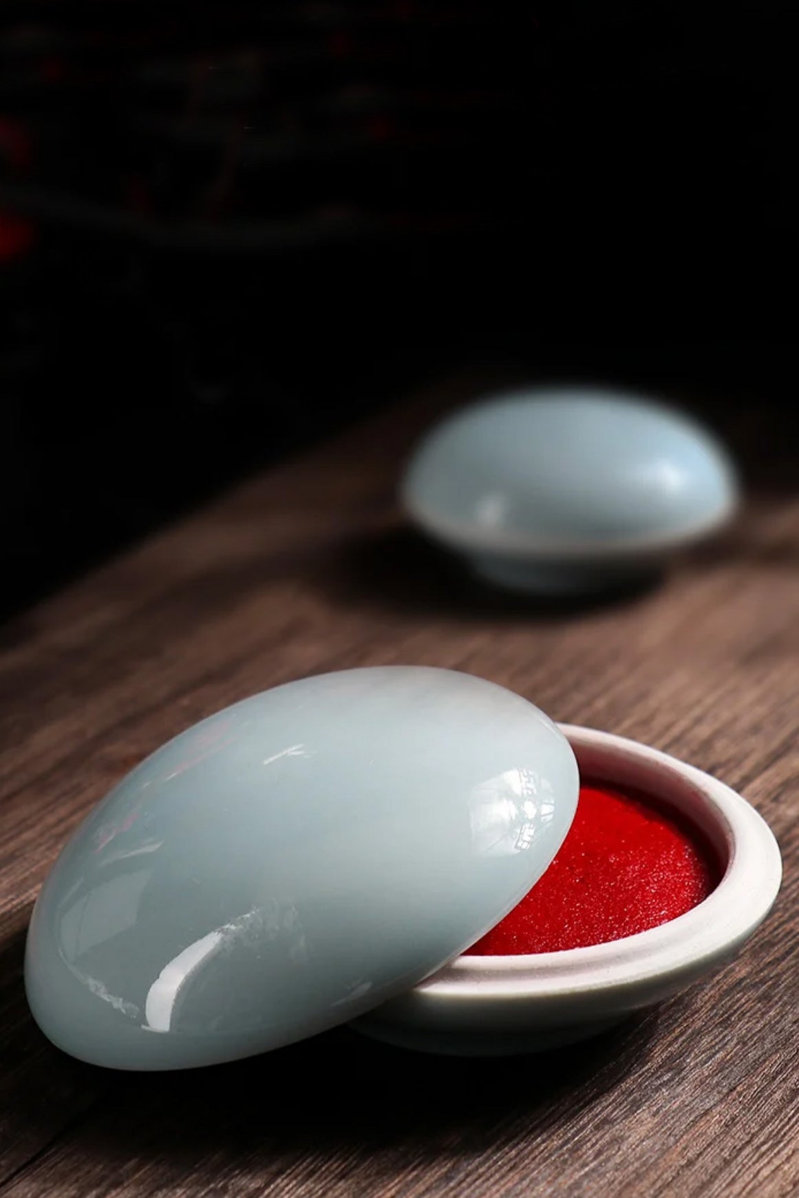 Encre à sceau pour calligraphie et peinture - Boîte en porcelaine- HanWen Shop