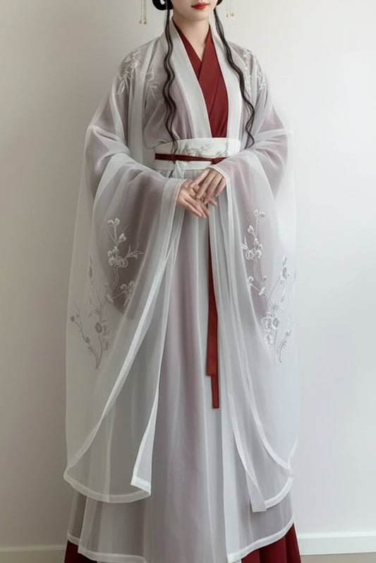 Ensemble Hanfu - Fleur blanche - HanWen Shop