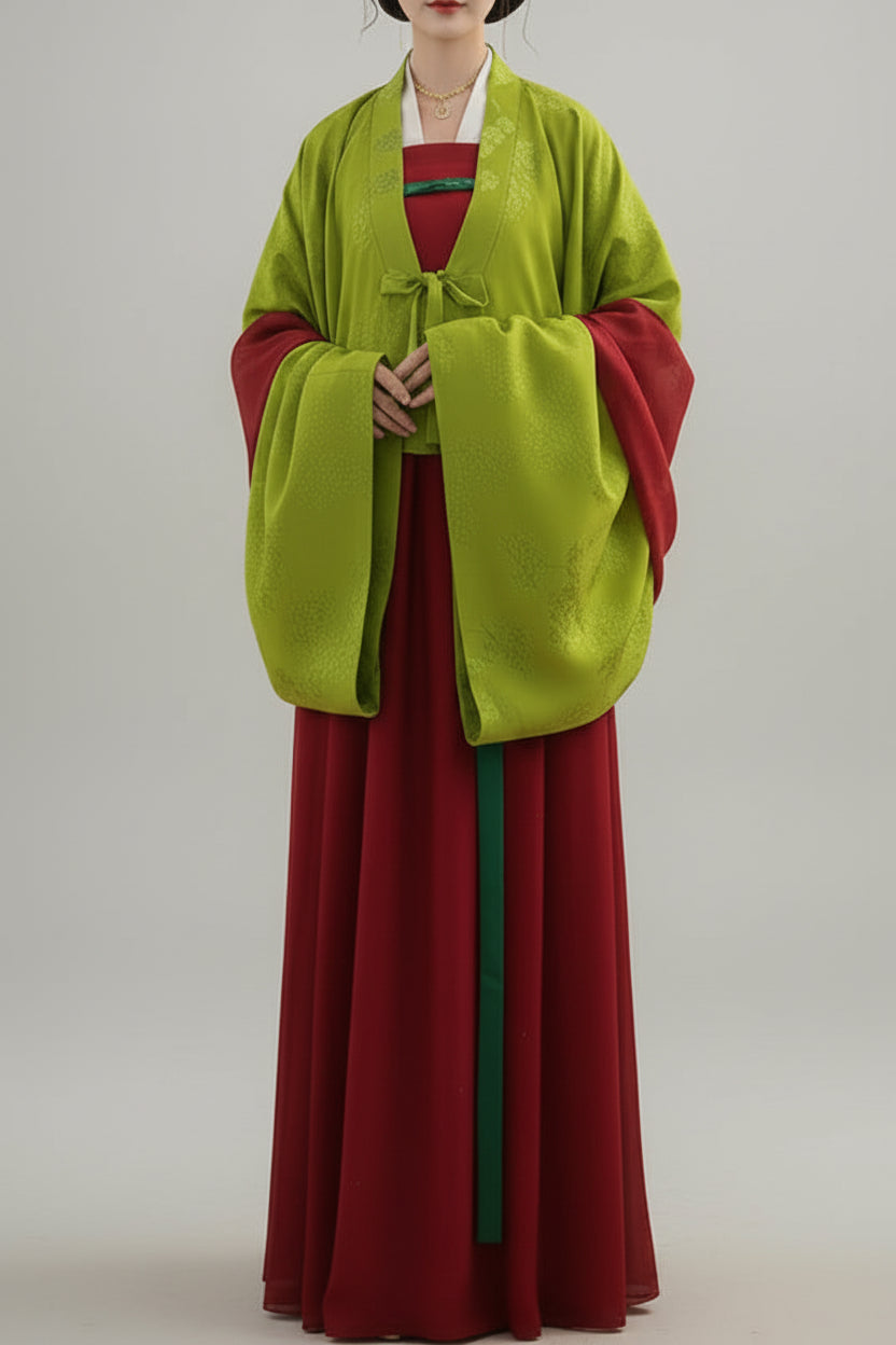 Ensemble Hanfu de la Dynastie Tang 唐 - Veste "Famen" et robe - HanWen Shop