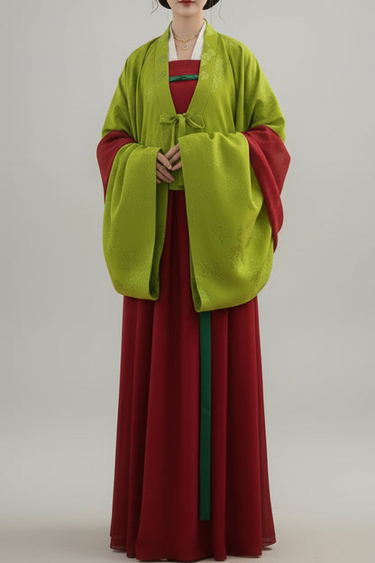 Ensemble Hanfu de la Dynastie Tang 唐 - Veste "Famen" et robe - HanWen Shop