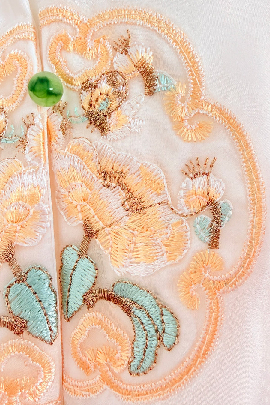 Hanfu moderne - Chemisier blanc brodé à manches longue - HanWen Shop