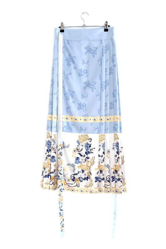 Ensemble hanfu moderne 汉元素 - Jupe "MaMian Qun" papillons amoureux fleurs - HanWen Shop