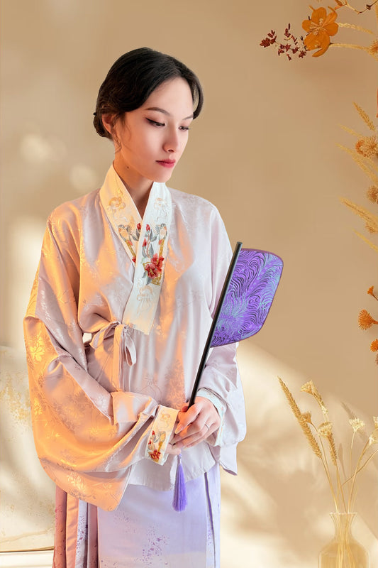 Hanfu de la dynastie Ming - Veste à col croisé et manches pipa - HanWen Shop