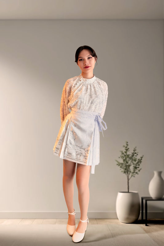 Hanfu moderne - Jupe "Mamian Qun" courte - HanWen Shop