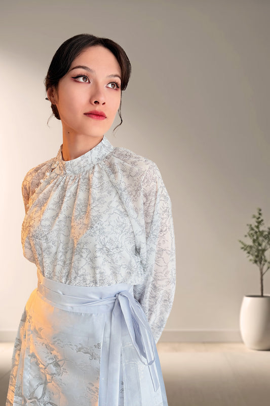 Hanfu moderne - Blouse chinoise en mousseline -HanWen Shop