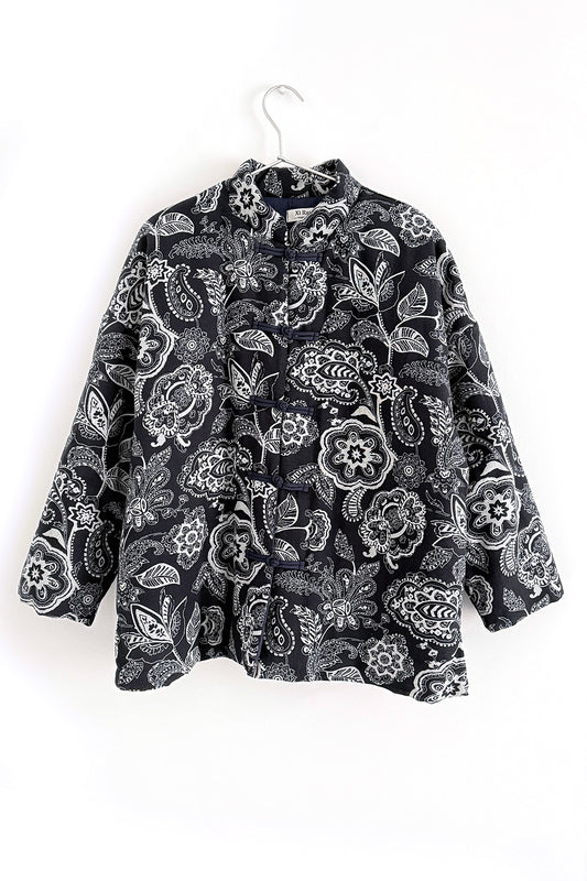 Hanfu moderne - Veste imprimée bleue style ethnique - HanWen Shop