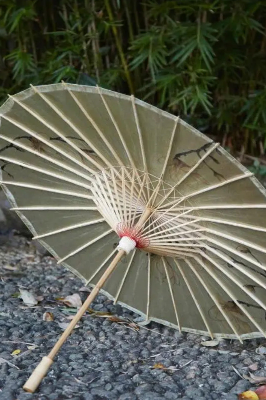 Ombrelle chinoise en papier à l'huile - Magnolia blanc - HanWen Shop