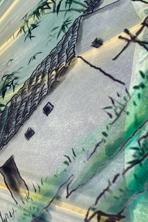 Ombrelle chinoise en papier à l'huile - Paysage de forêt de bambous - HanWen Shop