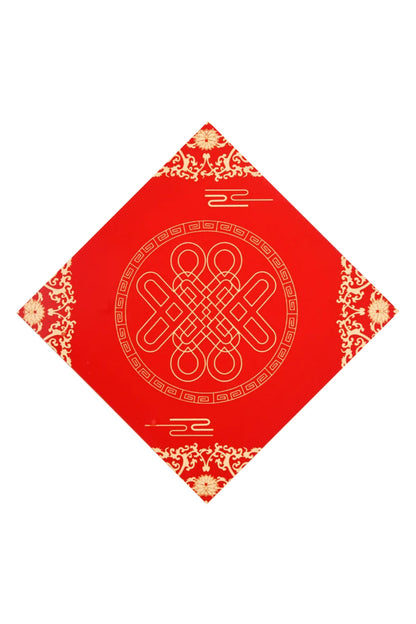 Papier Xuan de chinois traditionnel en format carré - Ciré rouge vif - HanWen Shop
