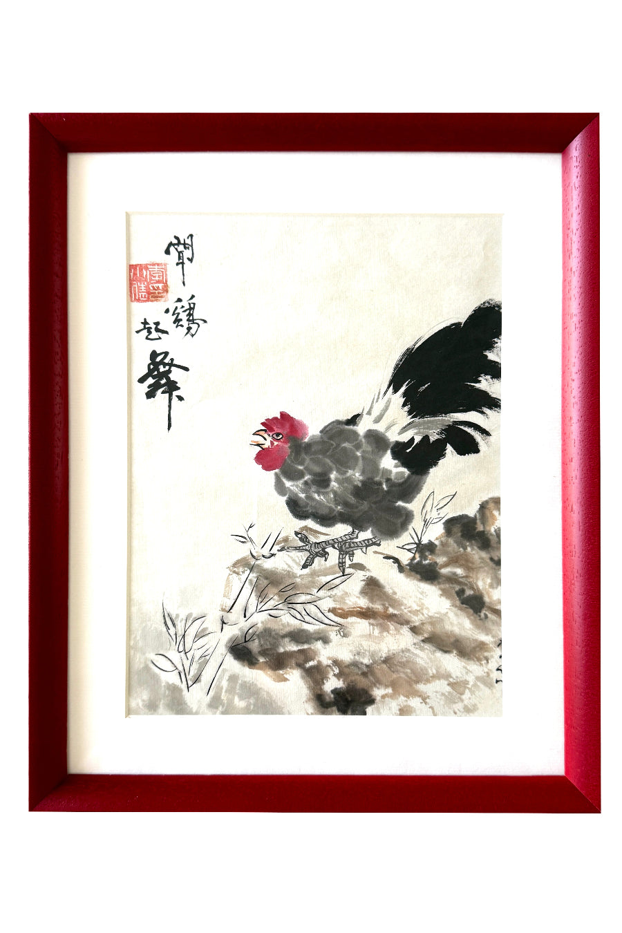 Peinture chinoise en style Xieyi - Le Coq vigoureux - HanWen Shop
