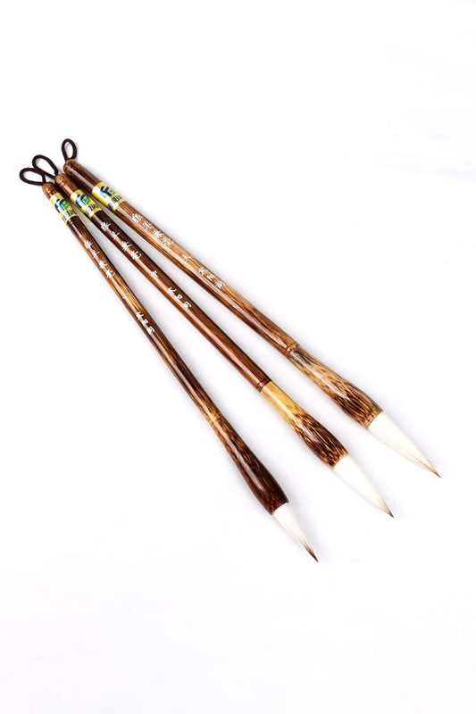 Pinceaux de calligraphie et peinture chinoise en bambou brun - Poils combiné - HanWen Shop