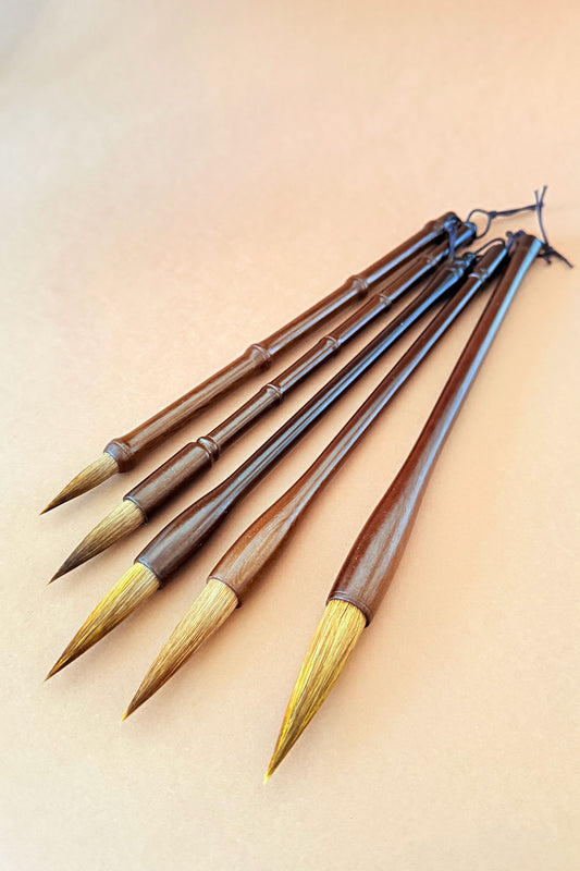 Pinceaux de calligraphie et peinture chinoise nature - Poils de loup -HanWen Shop