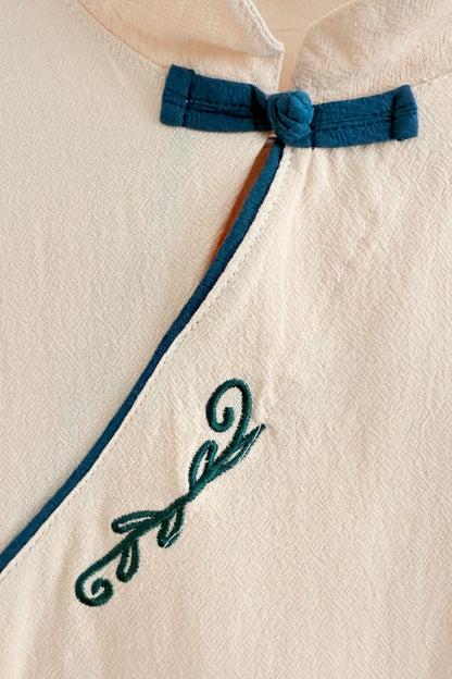 Qipao du hanfu moderne 汉元素 - ample en coton et lin - HanWen Shop