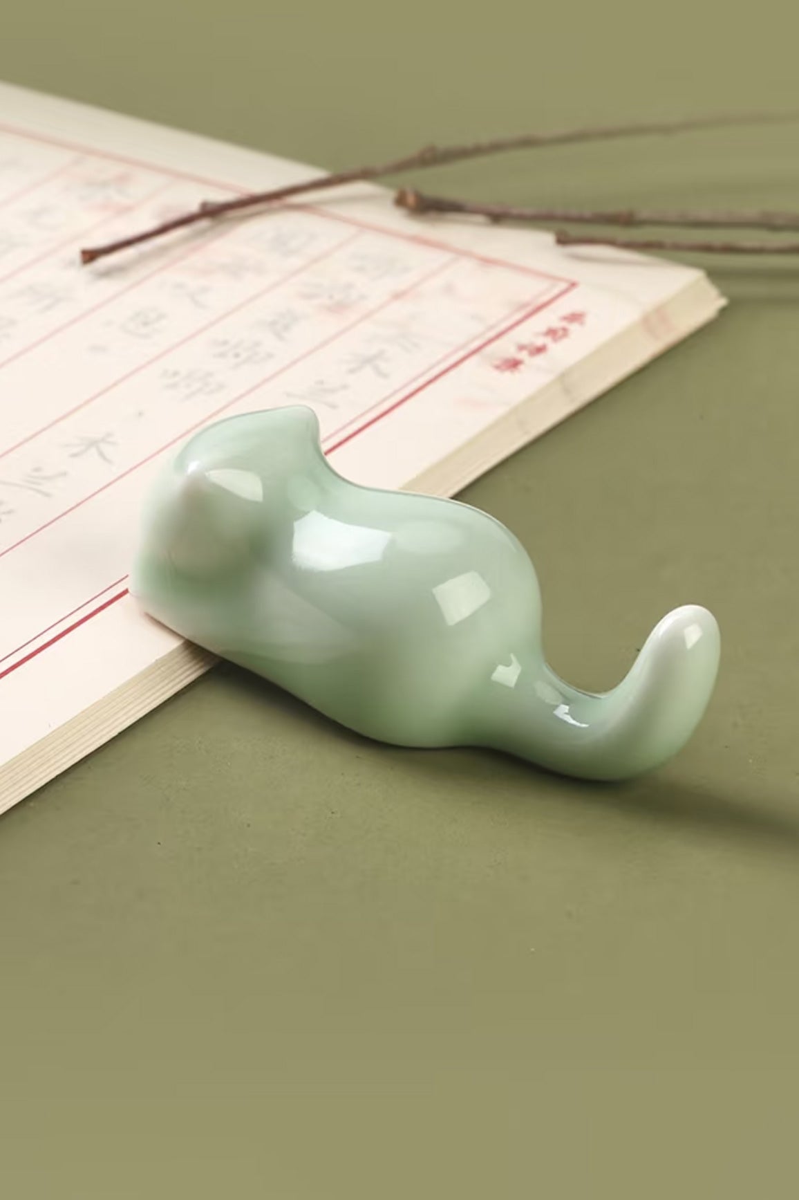 Repose-pinceau chinois traditionnel en forme de chat - Bi Ge - HanWen Shop