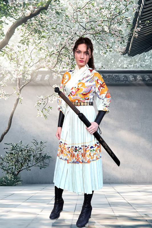 Hanfu de la Dynastie Ming 明 - Robe de guerrier "Feiyu Fu" - HanWen Shop