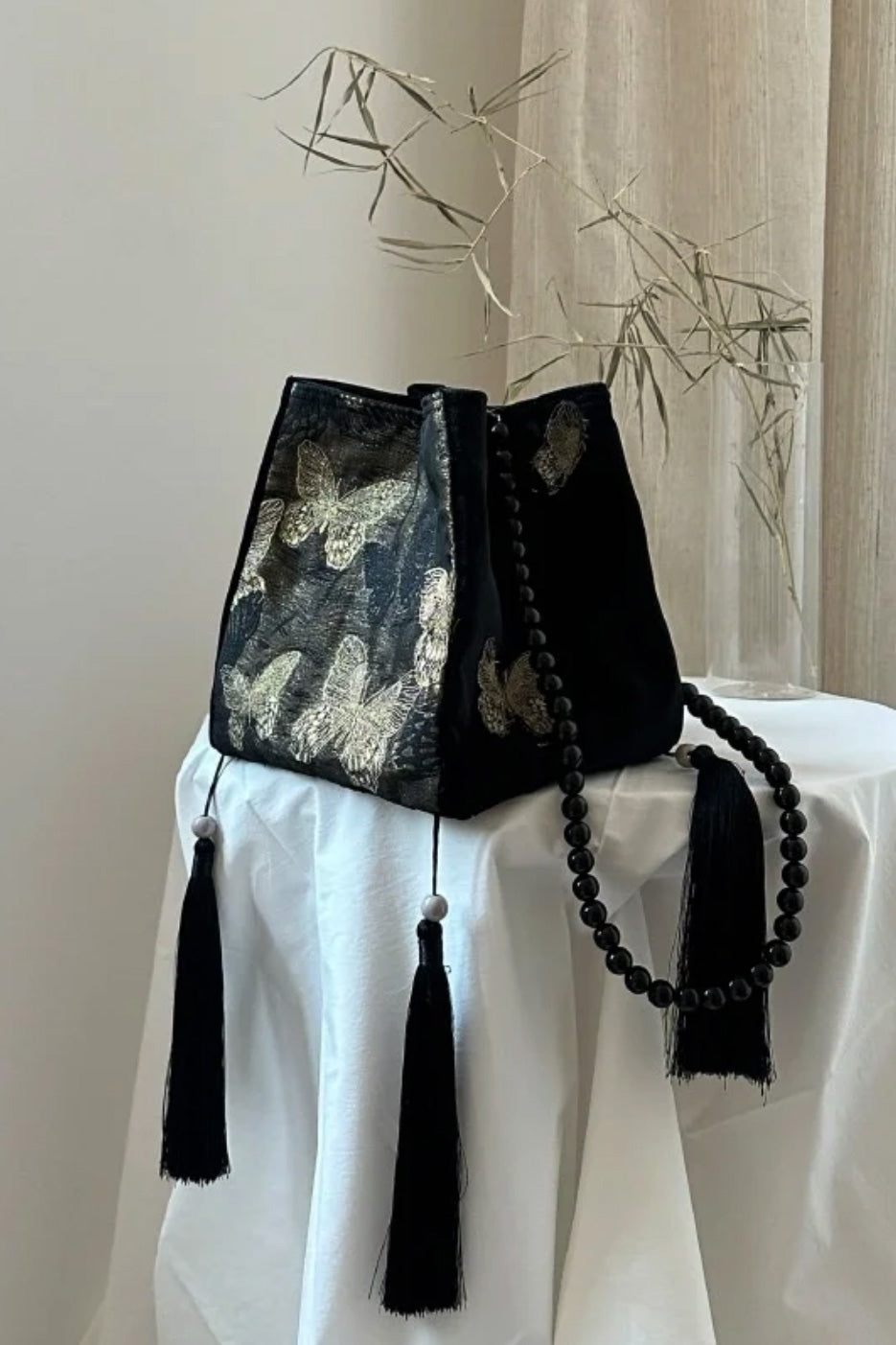Sac Bandoulière Papillon Doré à Franges - HanWen Shop