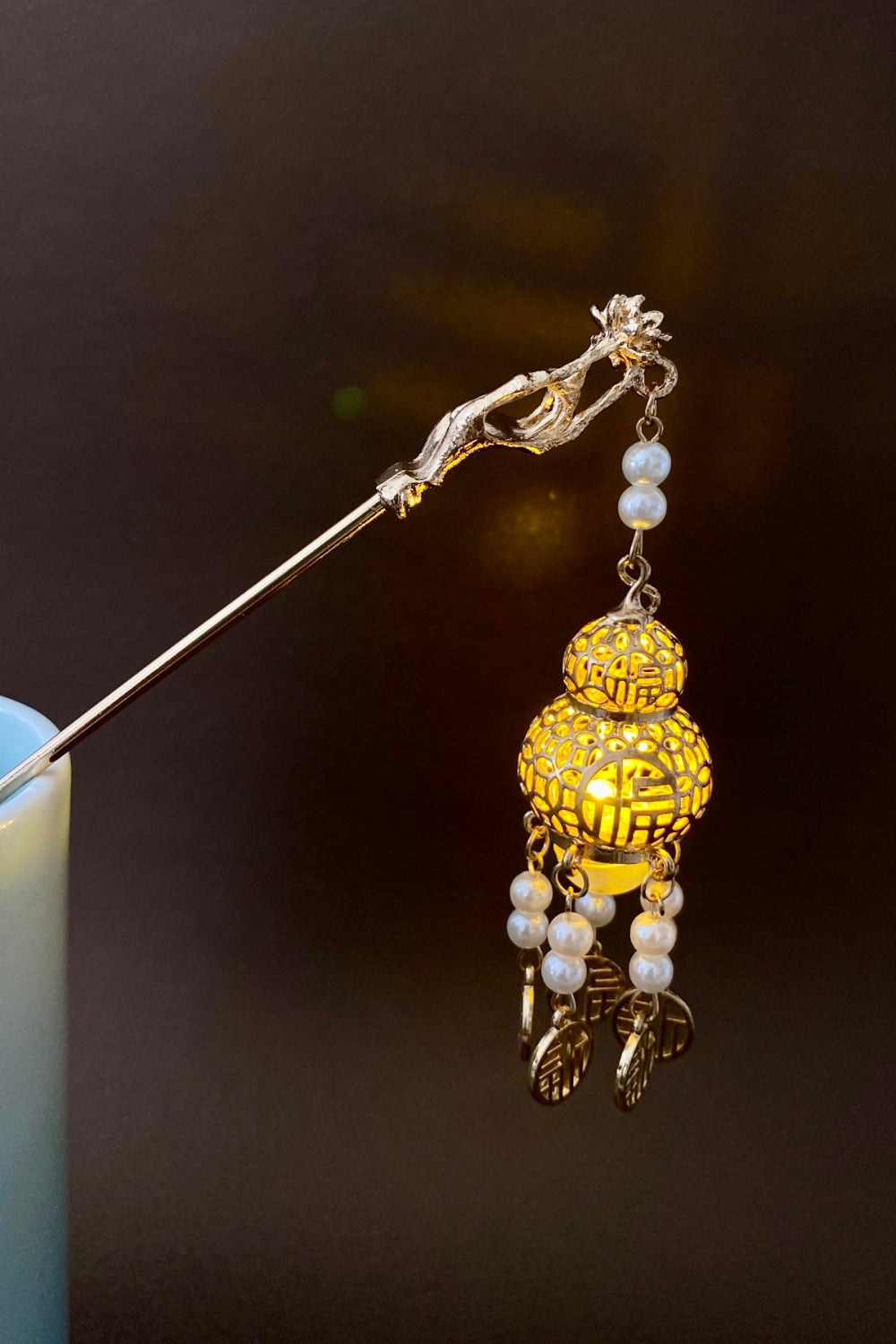 Épingle à cheveux avec lumière LED - Lanterne en gourde - HanWen Shop