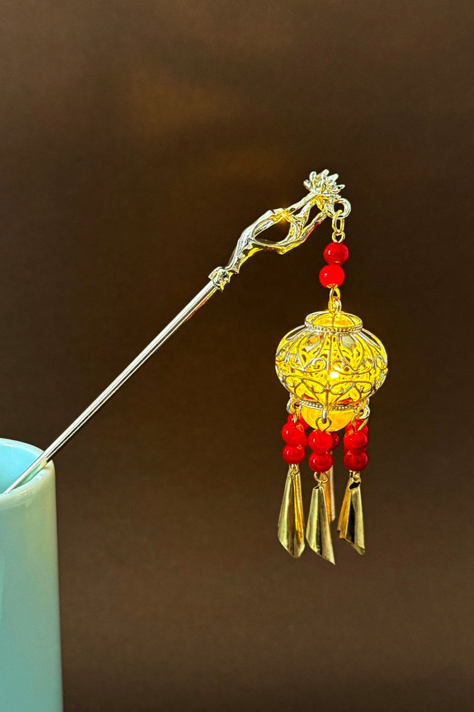 Épingle à cheveux avec lumière LED - Lanterne en ronde - HanWen Shop