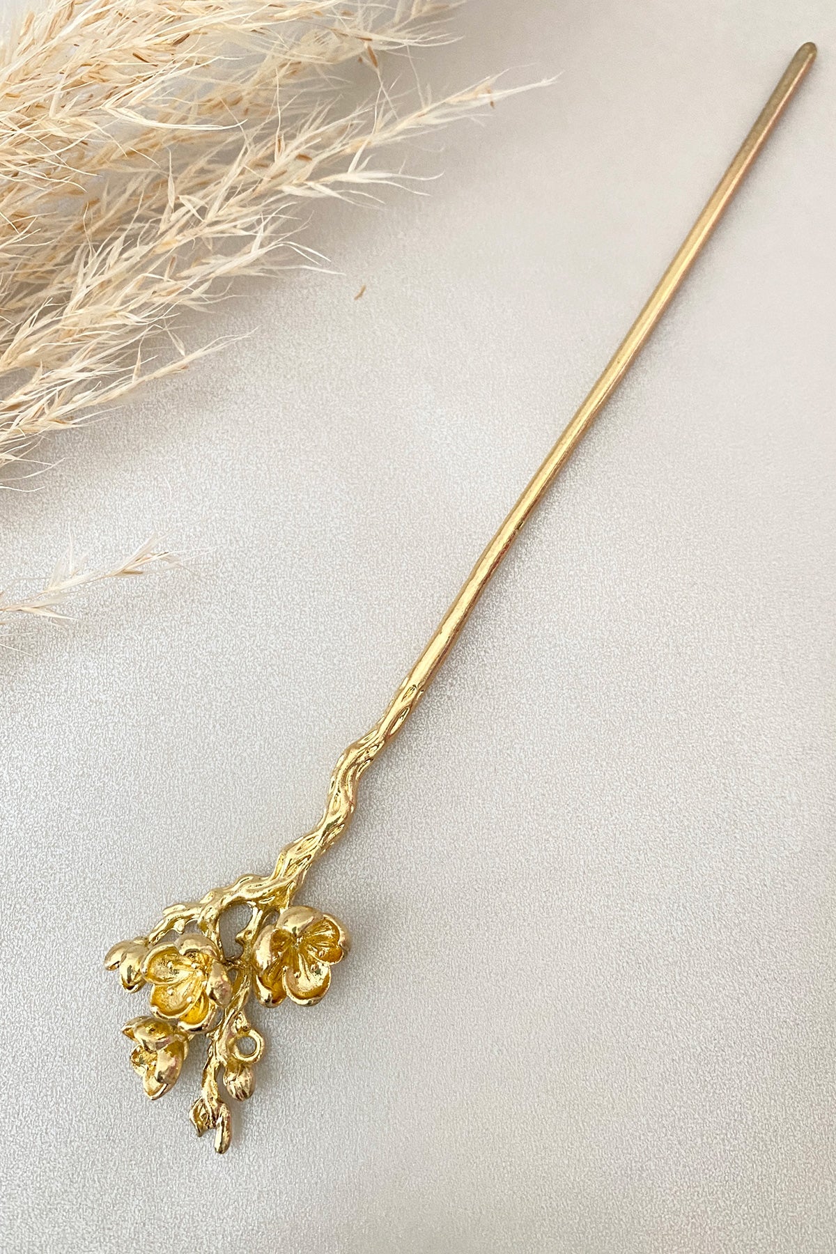 Épingle à cheveux dorée - Les fleurs de douze mois de l'année - HanWen Shop