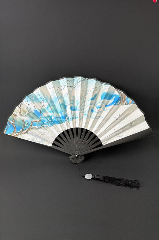 Éventail pliant de taille moyen - Néo-traditionnel - HanWen Shop