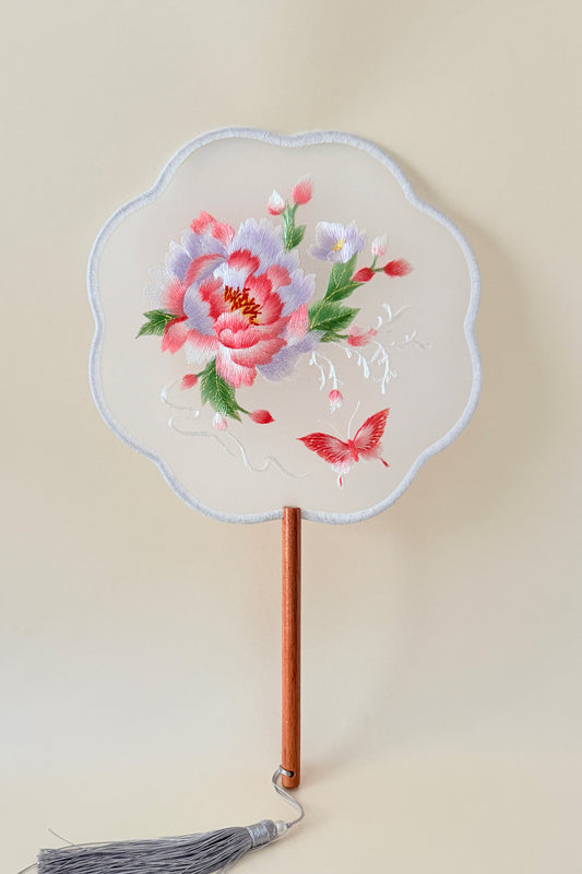 Éventail de soie - En huit pétales - HanWen Shop