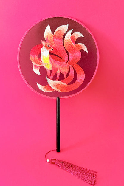 Éventail de soie - En rond - HanWen Shop